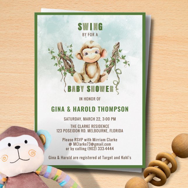 Invitation Baby shower singe (Créateur téléchargé)