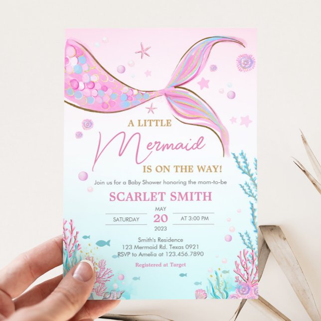 Invitation Baby Shower Sirène  (Under the Sea Baby Shower Invitation)