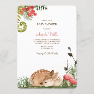 Invitation Baby shower Sleepy Fawn