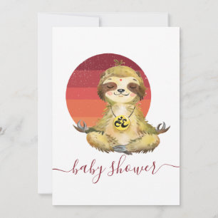 Invitation Baby shower Sloth Pink Wild Jungle Safari Animaux