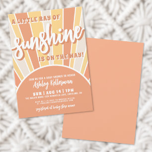 Invitation Baby shower solaire Sunshine Retro