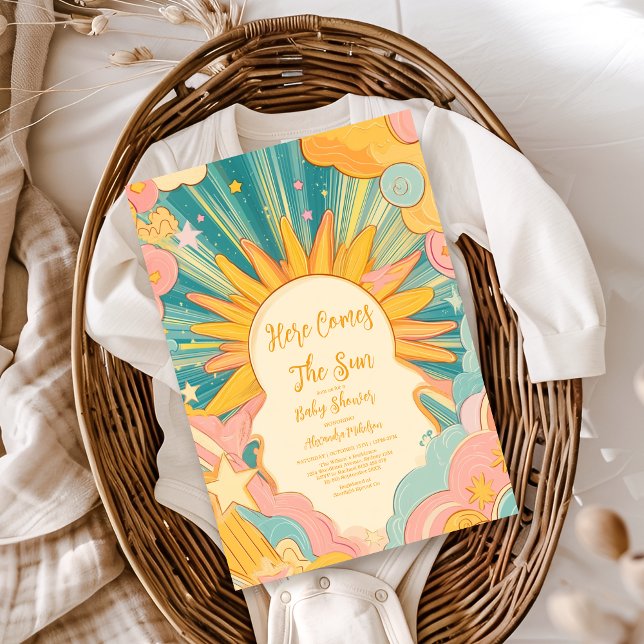 Invitation Baby shower Soleil Venez Ici Le Fils (Créateur téléchargé)