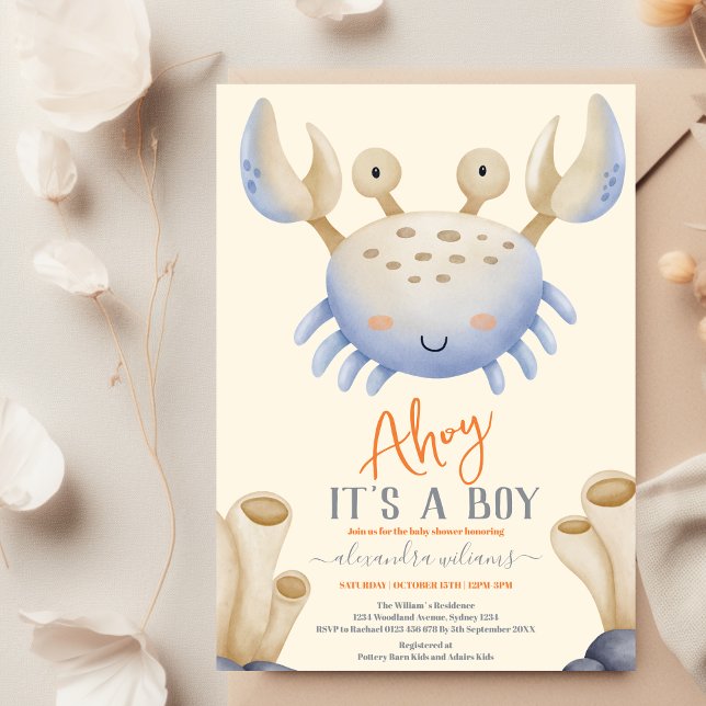 Invitation Baby shower sous-marin d'aquarelle enchanteur (Créateur téléchargé)