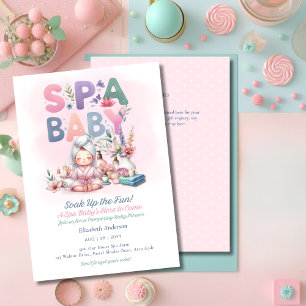 Invitation Baby shower spa - Pamper Day Pink