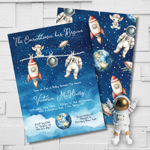 Invitation Baby shower spatial de l'astronaute