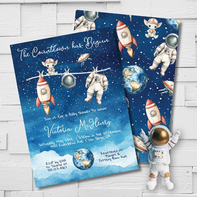Invitation Baby shower spatial de l'astronaute (Créateur téléchargé)