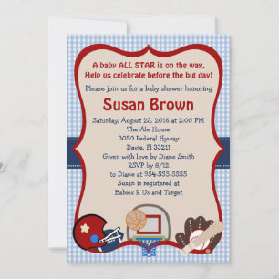 Invitation Baby shower sportif