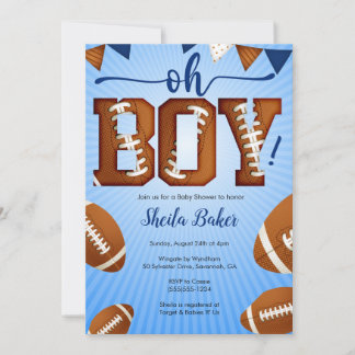 Invitation Baby shower sportif de football - Oh Boy