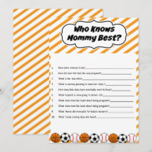 Baby shower Sportif Qui Connaît Maman Meilleur Jeu