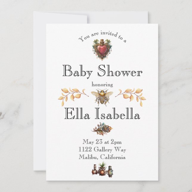 Invitation Baby shower Steampunk (Devant)