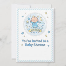 Baby shower sticker for boy
