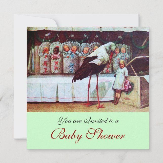 Invitation BABY SHOWER STORE 3, vert (Devant)