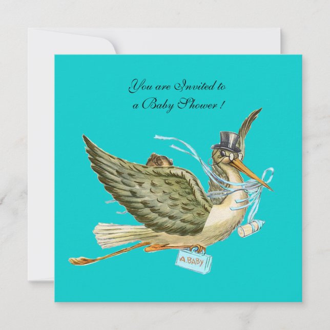 INVITATION BABY SHOWER STORK (Devant)
