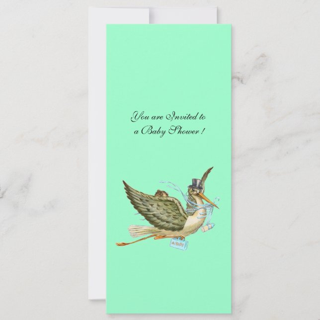 INVITATION BABY SHOWER STORK (Devant)