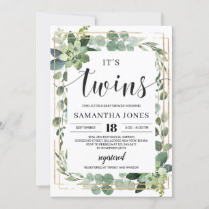 Invitation baby shower succulent et fleuri à la mode