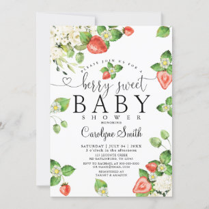 Invitation Baby shower sucré à fraise modifiable
