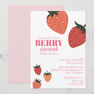 Invitation Baby Shower Sucré aux Fraises