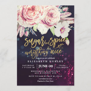 Invitation Baby shower Sucre & épices & Tout Nice Floral