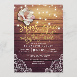 Invitation Baby shower Sucre & épices & Tout Nice Rustique