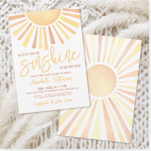 Invitation Baby Shower Sunshine Boho Bébé
