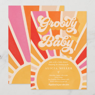 Invitation Baby shower Sunshine Boho Retro super pour bébé