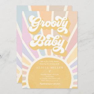 Invitation Baby shower Sunshine Boho Retro super pour bébé
