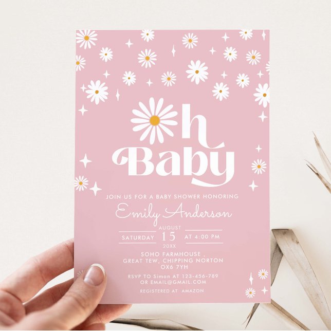 Invitation Baby shower super Oh Baby Daisy (Créateur téléchargé)