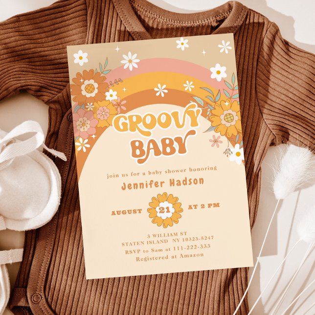 Invitation Baby shower super rétro (Créateur téléchargé)