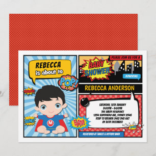 Invitation Baby shower Superhero / Super Hero Boy