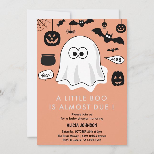 Invitation Baby shower sur le thème de l'Halloween (Devant)