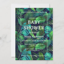 Baby-Shower sur le thème des feuilles tropicales