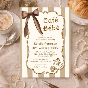 Invitation Baby Shower sur le thème du café Bébé, salon de th