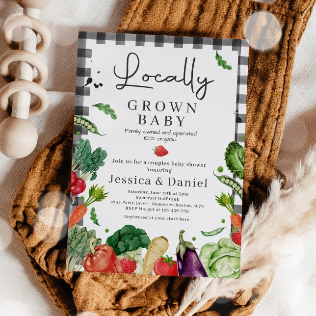 Invitation Baby-Shower sur le thème du Marché de Producteurs  (Créateur téléchargé)