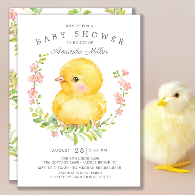 Invitation Baby shower Sweet Baby Chick Girls (Créateur téléchargé)