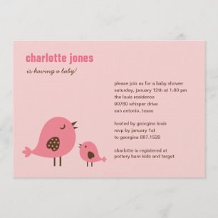 Invitation Baby shower Sweet Chicks - Pink