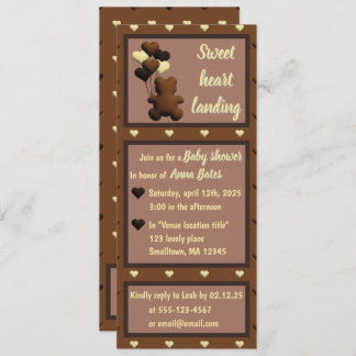 Invitation baby shower "Sweet Heart Landing"