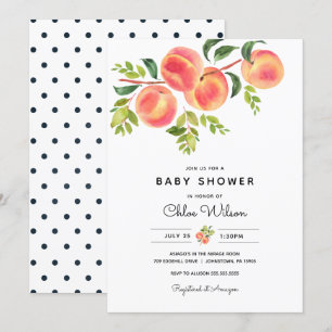 Invitation Baby shower Sweet Little Peach