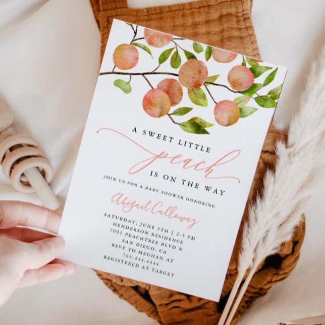 Invitation Baby shower Sweet Little Peach (Créateur téléchargé)