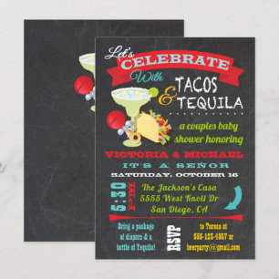 Invitation Baby shower Tacos et Couples Tequila en tableau no