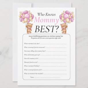 Invitation Baby shower Teddy Qui Connaît Maman Rose Invitatio