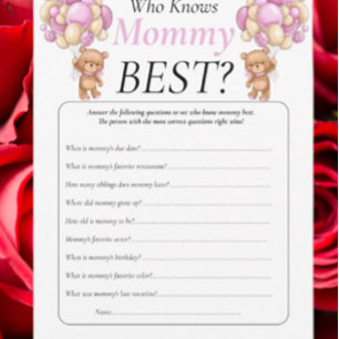 Invitation Baby shower Teddy Qui Connaît Maman Rose Invitatio