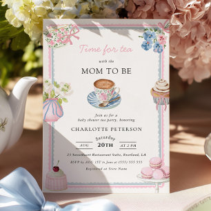 Invitation Baby Shower Thé de Coquette Vintage
