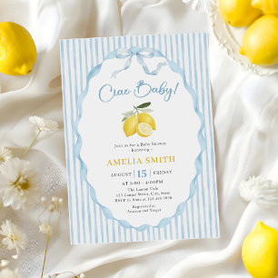 Invitation Baby Shower Thème Bébé Ciao Bleu Citron