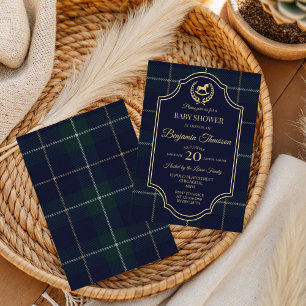 Invitation Baby shower thème Cheval de Polo Vintage classique