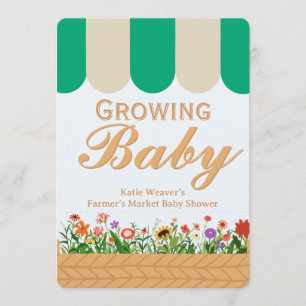 Invitation Baby-Shower Thème Marché Fermier - Mixte