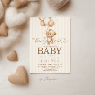 Invitation Baby-Shower Thème Ours en Peluche Neutre