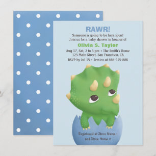 Invitation Baby Shower Thème Triceratops Dinosaure