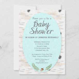 Invitation Baby shower tiré à la main de Birch Woo