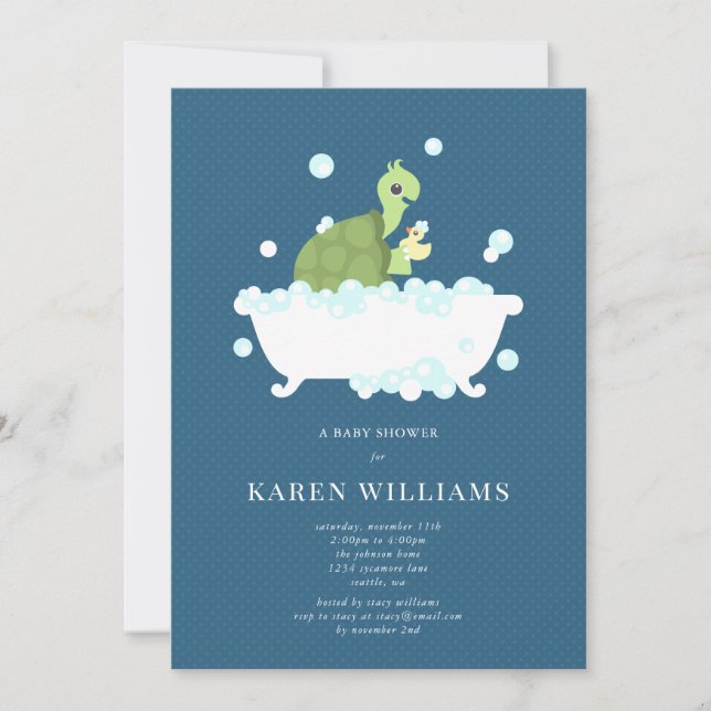 Invitation Baby shower tortue (Devant)
