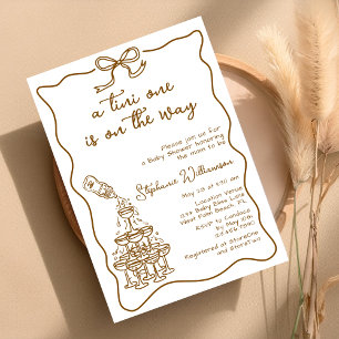 Invitation Baby shower tour Martini à la main tiré pour bébé